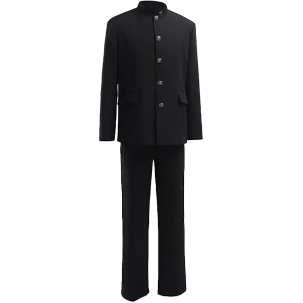 JYDress Men's Suit 2 Piece Stand Collar Jacket Slim Fit Tuxedo